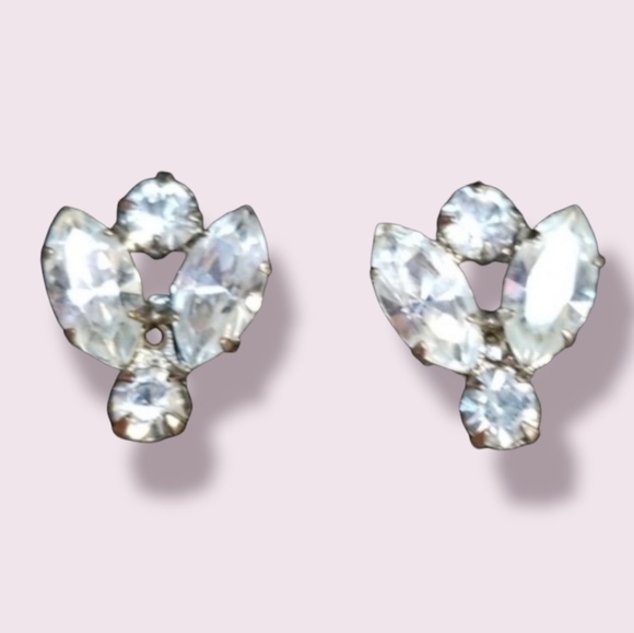 Vintage 1950s Made In Austria Crystal Screw Back Earrings - Picture 4 of 12